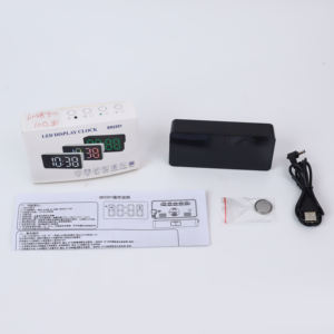 Reloj Despertador Digital LED RGB con Calendario, Temperatura y Activación por Voz, Moderno Reloj Electrónico de Mesa para Hogar y Hoteles - Product Image 6