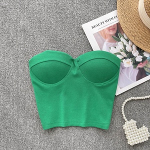 <span class=keywords><strong>Top</strong></span> Corto Sexy de Verano para Mujer, Sin Mangas, Estilo Americano, Camiseta Tipo Bustier, Corsé, Venta al Por Mayor - Product Image 4