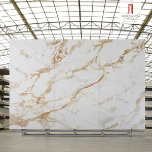 1600*3200*6mm Calacatta blanc or veines marbre fritté pierre dalles hôtel utilisé pour mur et sol - Product Image 1