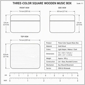 Caja <span class=keywords><strong>de</strong></span> Música <span class=keywords><strong>de</strong></span> Madera Sankyo, Rectangular, <span class=keywords><strong>de</strong></span> Nogal, con Manivela, 18 Notas, Cierre Magnético Moderno, Mecanismo <span class=keywords><strong>Musical</strong></span> <span class=keywords><strong>de</strong></span> Cuerda, Regalo <span class=keywords><strong>Musical</strong></span> - Product Image 2