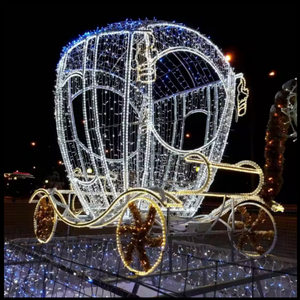 Renne de Noël lumineux à LED avec traîneau pour décoration de rue du Nouvel An - Product Image 5