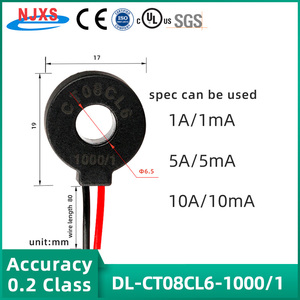 NJXSE DL-CT08CL6/1トロイダル変流器ファクトリープレシジョンCT AC 5A/10A/10mAマイクロ変流器1A 5A 10A