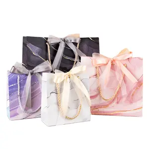 Flip gift wrapping bag creative small fresh paper color Jewelry Packaging gift bag with ribbon