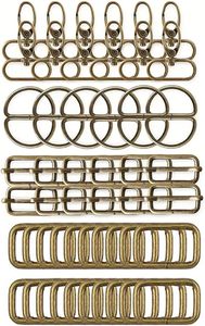 Juego de Herrajes para Bolsos PCS: Ganchos Giratorios, Anillas en D, Hebillas Deslizantes y Anillas Rectangulares en Varios Colores - Product Image 1