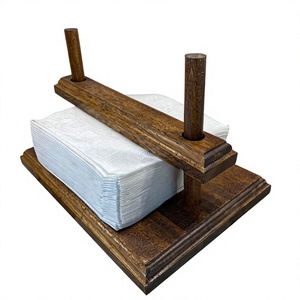 AZ ENTERPRISES Modern Wood <b>Tissue</b> Box & Napkin <b>Holder</b> Free Standing for Home <b>Kitchen</b> Restaurant Use - Product Image 2