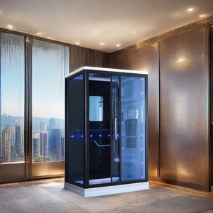 Cabina <span class=keywords><strong>de</strong></span> Vapor Moderna Portátil para Hoteles, Mini Cabina <span class=keywords><strong>de</strong></span> Vapor Cuadrada Deslizante, Acrílico, Aluminio Pulido, <span class=keywords><strong>Vidrio</strong></span> <span class=keywords><strong>Templado</strong></span> para Ducha - Product Image 2