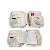 Organisateur de livres floral antique, porte-stylo pliable, porte-cartes, pochette, étui pour Bible, pochette de rangement pour papeterie