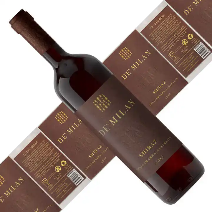 Personalizado auto-adesivo etiquetas PVC hot stamping vinho garrafa adesivos alimentos água mineral impermeável vinil etiquetas personalizadas