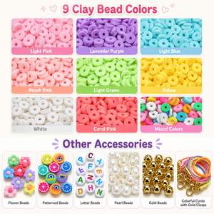 Kit de 15 Compartimentos para Hacer Dijes de Arcilla Polimérica con Letras, Perlas, Flores, Frutas y Correas para Teléfono - Product Image 2