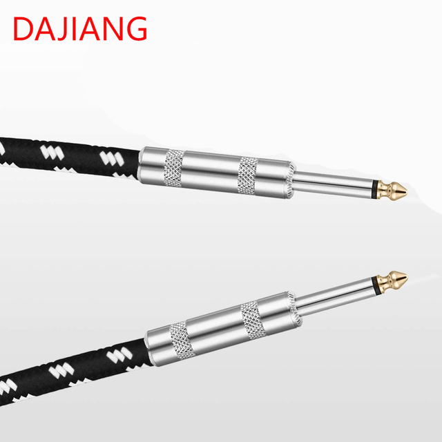DAJIANG Wholesale 6.35mm Mono Guitar Cable 1/4 Straight to Straight for Electric Guitar Instrument Aux Cable