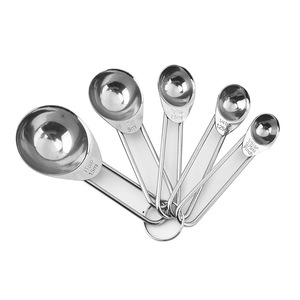 Ensemble de 5 cuillères à mesurer en métal ultimes avec bords lisses pour un <span class=keywords><strong>nettoyage</strong></span> sûr et facile, outils de cuisine et de pâtisserie - Product Image 5