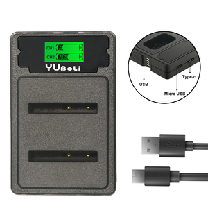 Yuboli ที่ชาร์จแบตเตอรี่กล้องตั้งโต๊ะแบบ NP-120 NP-BN1ใหม่ CNP120 USB คู่ชาร์จไฟ LCD สำหรับกล้อง Casio DSLR - Product Image 1