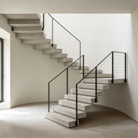 Garde-corps vertical en câble d'acier inoxydable pour escalier intérieur 50x50mm