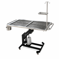 Table d'opération vétérinaire hydraulique en acier inoxydable 304, table chirurgicale pour petits animaux avec filtre de drainage des déchets, poteau IV et plateau