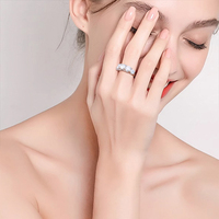 S925 perak murni 3.6 karat Moissanite cincin bintang lima Model pasangan mewah kelas atas mode klasik