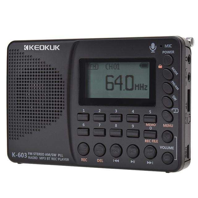 0N Sale Portable Shortwave Radios With Sleep Timer and Preset Function Full-Band Radio With Bluetooth Card Digital Recorder