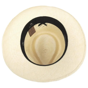 Chapeau Fedora en paille Panama respirant et ventilé avec bande décorative, large bord, chapeau de soleil d'été pour hommes et femmes - Product Image 4