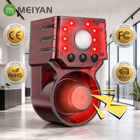 Système d'alarme anti-intrusion MEIYAN, détecteur de mouvement solaire, lumière stroboscopique, sirène d'alarme 120 dB, télécommande, système d'alarme extérieur