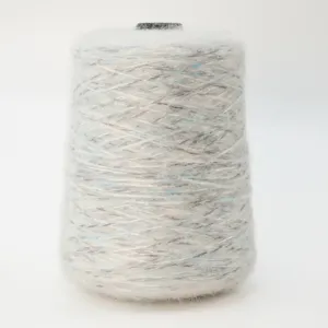 Mistura de lã metálica tingida de segmento, fio extravagante para suéter de crochê, luvas, cachecol, brinquedos DIY, fio colorido gradiente 1/4NM, para tricô