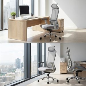 Chaise de bureau ergonomique pivotante à dossier haut en maille intégrale pour le bien-être, idéale pour la maison et le bureau - Product Image 2