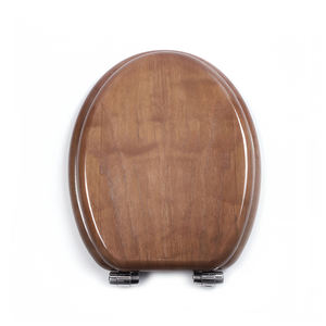 Dudukan Kloset Kayu Solid Premium dengan Engsel Krom, Penutup Kloset WC dengan Finishing Motif Kayu Ek, Dudukan Kloset untuk Lansia di Kamar Mandi - Product Image 2