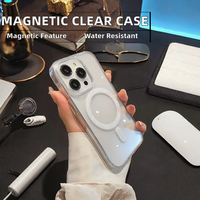 Nouvelle coque de téléphone transparente en TPU+PC avec charge magnétique sans fil, antichoc et électro-plaquée pour 16/15/14/13 Pro Max