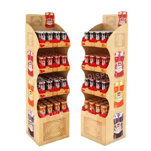 Portable Foldable Eco-friendly Cardboard <strong>Corrugated</strong> <strong>Display</strong> Stand Carton for Food Floor Rack Customizable - Product Image 5
