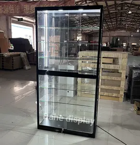 Full Vision Retail Shop Shelves And Display Cabinets Cheap Display Showcases LED Light Glass Showcase