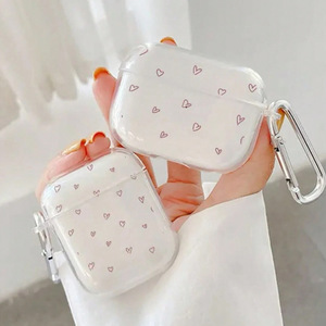 Funda roja con forma de corazón pequeño, adecuada para Apple AirPods de 2.ª generación, Pro 2, 3.ª generación, funda para auriculares con forma de corazón pequeño, transparente - Product Image 5