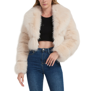 Manteau court en fausse fourrure pour femme, style européen et américain, nouvelle collection automne/hiver 2026, avec bordure en fourrure - Product Image 2