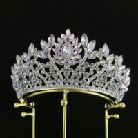 Couronne de concours de beauté baroque diadème nouveau design en alliage plaqué or cristal grande couronne pour mariage ou anniversaire