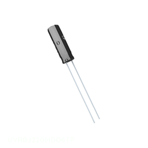Condensateur Fabricant Canal CAP ALUM 22UF 20% 6.3V RADIAL TH Through Hole 22 uF UVR0J220MDD6TP - Product Image 1