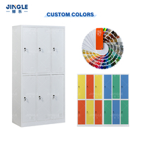 Armoire de vestiaire métallique à 6 portes, étanche, pour plusieurs personnes, idéale pour le bureau et la salle de sport
