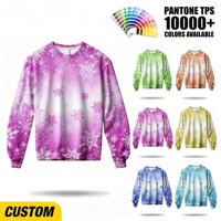 Sweat-shirt décontracté pour homme en polyester à sublimation personnalisée, motif flocon de neige violet, impression intégrale pour les fêtes de Noël