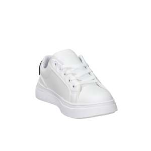 Calvin Klein Zapatillas para Niños Blancas y Negras con Tacón de 3 cm, de Lona, Modernas - Product Image 4