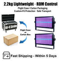 Stroboscope LED RGBW 86CH 48+8 segments RDM 864RGB+96W, stroboscope haute vitesse 1-30Hz, 10 effets de poursuite pour la scène, les tournées et la location