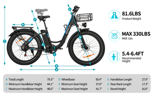 Mens MN-26 48V 1500W Rear <b>Hub</b> Motor Fat Tire with 20Ah Lithium Battery Aluminum Frame 60km Range - Product Image 4