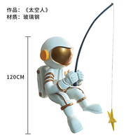 Sculpture d'astronaute colorée en résine, figurine de dessin animé, accessoire de décoration pour magasin de souvenirs, cadeau personnalisé, mobilier de présentation pour fête