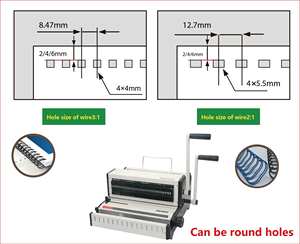 WW2018 Suministro de Fábrica Máquina Perforadora y Encuadernadora 3:1 y 2:1 para Espirales de Alambre, Bobinas, Encuadernación de Calendarios y Creación de Cuadernos - Product Image 5