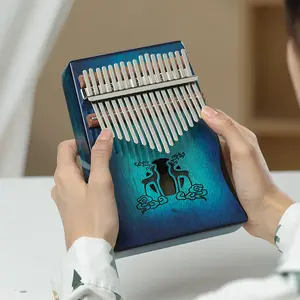 Huashu kalimba piano de dedo portátil, piano de dedo com 17 teclas, presentes para crianças e adultos
