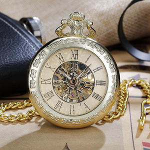 Antique Vintage <b>Roman</b> Numerals Pocket Watch Automatic Necklace Pendant <b>Clock</b> Chain Men's Hollow Mechanical Watch Classic - Product Image 3