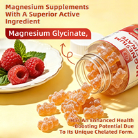 Gummies de Bisglycinate de Magnésium à Absorption Élevée et Faible Teneur en Sucre pour l'Énergie Cardiovasculaire des Adultes, Pastilles de Magnésie Gommeuses 35mg
