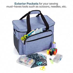 Échantillon gratuit Sac de rangement pour accessoires de machine à coudre imperméable personnalisé Sac de transport pour machine à coudre avec rembourrage amovible - Product Image 2