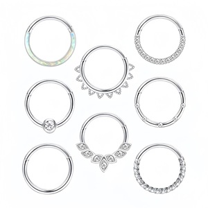 Ensemble de bagues de nez en acier inoxydable 16G, bijoux de piercing à cerceau ouvert incrustés de zircon pour femmes, cadeau, accessoire de mode - Product Image 1