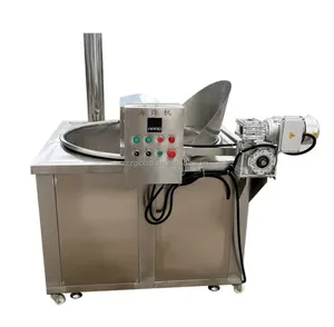 Global Auto-stirring Chips Fryer Gas Cooking Continous Falafel Fryer Fried Fish Ball Namkeen Gas Fryer fried chicken machine