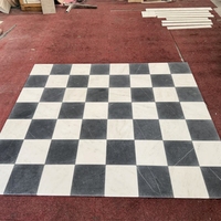 Carrelage en marbre noir et blanc à carreaux, poli, pour sol de salle de bain, crédence de cuisine, mur intérieur, salle à manger