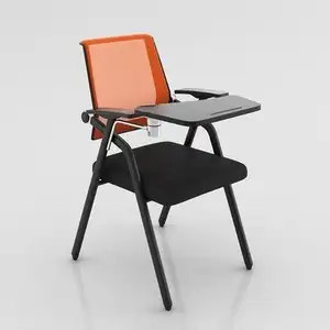 Faible QUANTITÉ MINIMALE DE COMMANDE mobilier scolaire étudiant de formation de conférence chaise étude bureau maille pliage chaise de formation avec pavé d'écriture