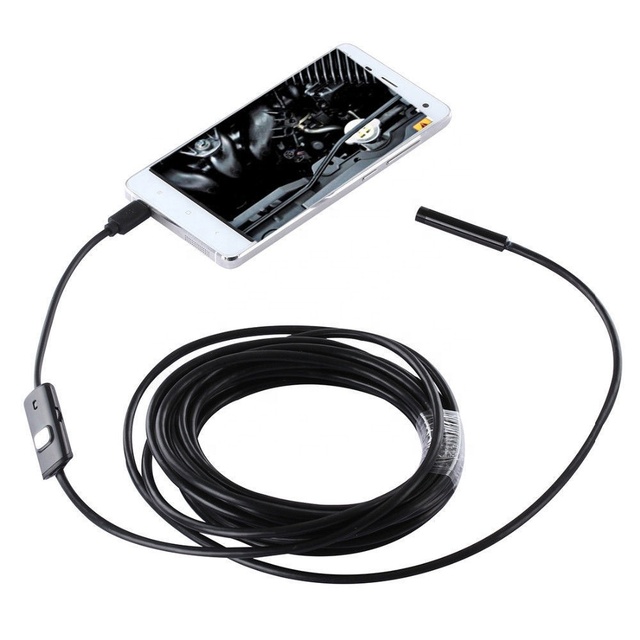 5.5mm OD OTG USB Android Endoscope Camera 5M/3.5M/2M/1M Waterproof Inspection Snake Camera 720P Micro USB Pan/Tilt/Zoom 4 Lenses