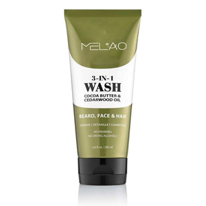 Champú para barba 3 en 1 de alta gama para hombre, limpiador facial y para el cabello con aroma a ámbar, hidratación intensa, champú para el cuidado de la barba - Product Image 4