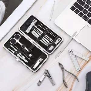 Vente en gros ensemble coupe-ongles en acier inoxydable 19 pièces personnalisé coupe-ongles manucure outils exfoliants pour enlever les peaux mortes - Product Image 6